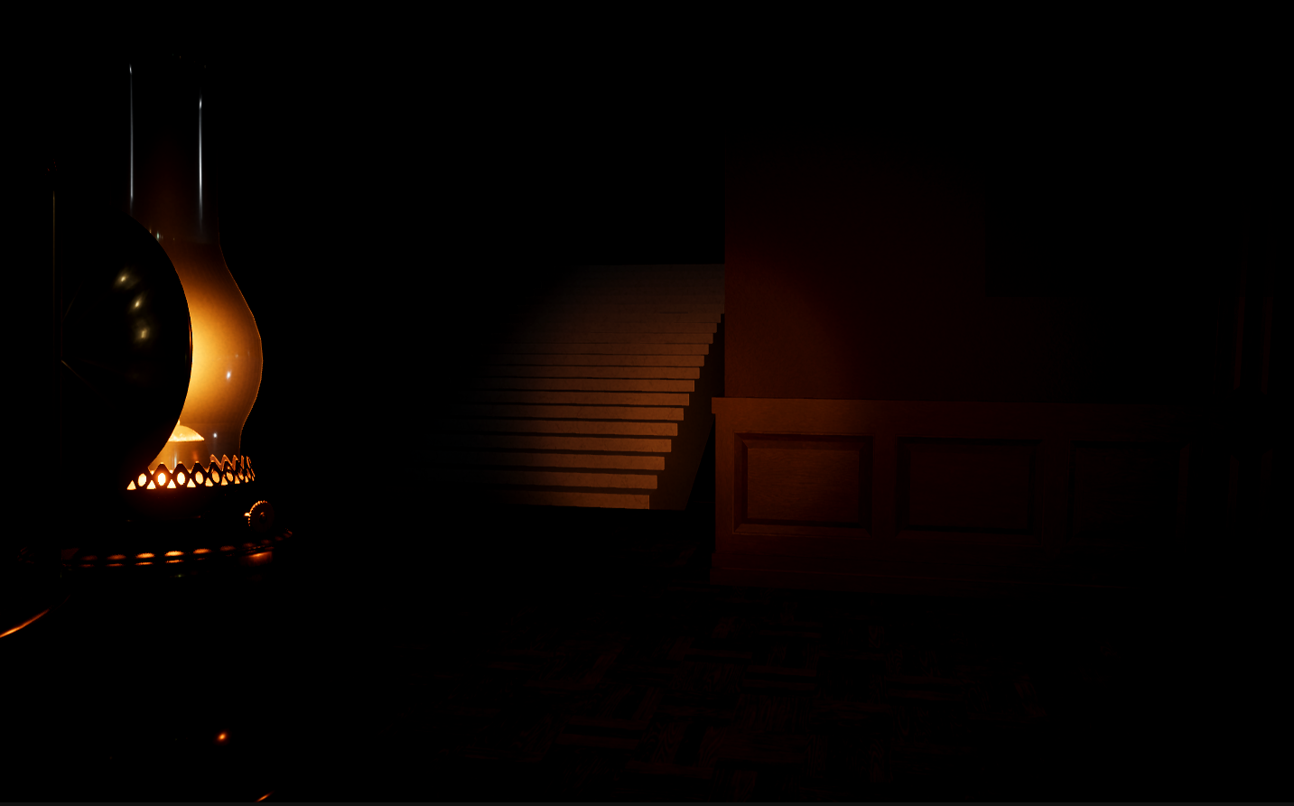 Zrzut ekranu ukazujący nowy model lampy naftowej, z widocznym odbitym światłem